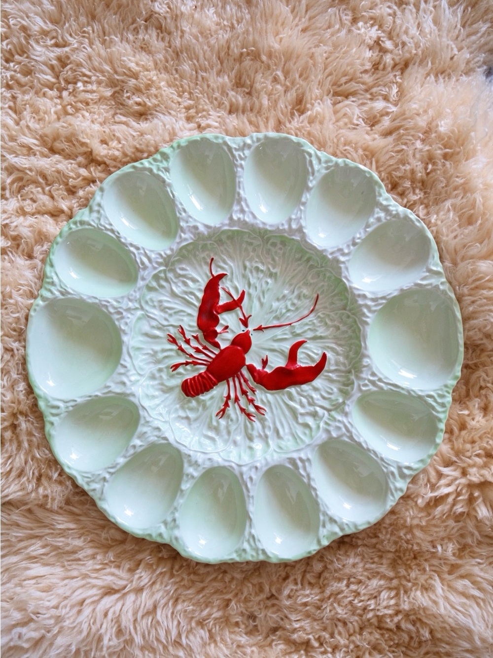 Vintage Carlton Ware Lobster On Lettuce Oyster Or Egg Serving Platter
